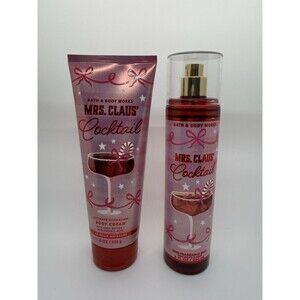 NEW CHRISTMAS MRS CLAUS' COCKTAIL Bath Body Works FRAGRANCE MIST, BODY CREAM 2PC